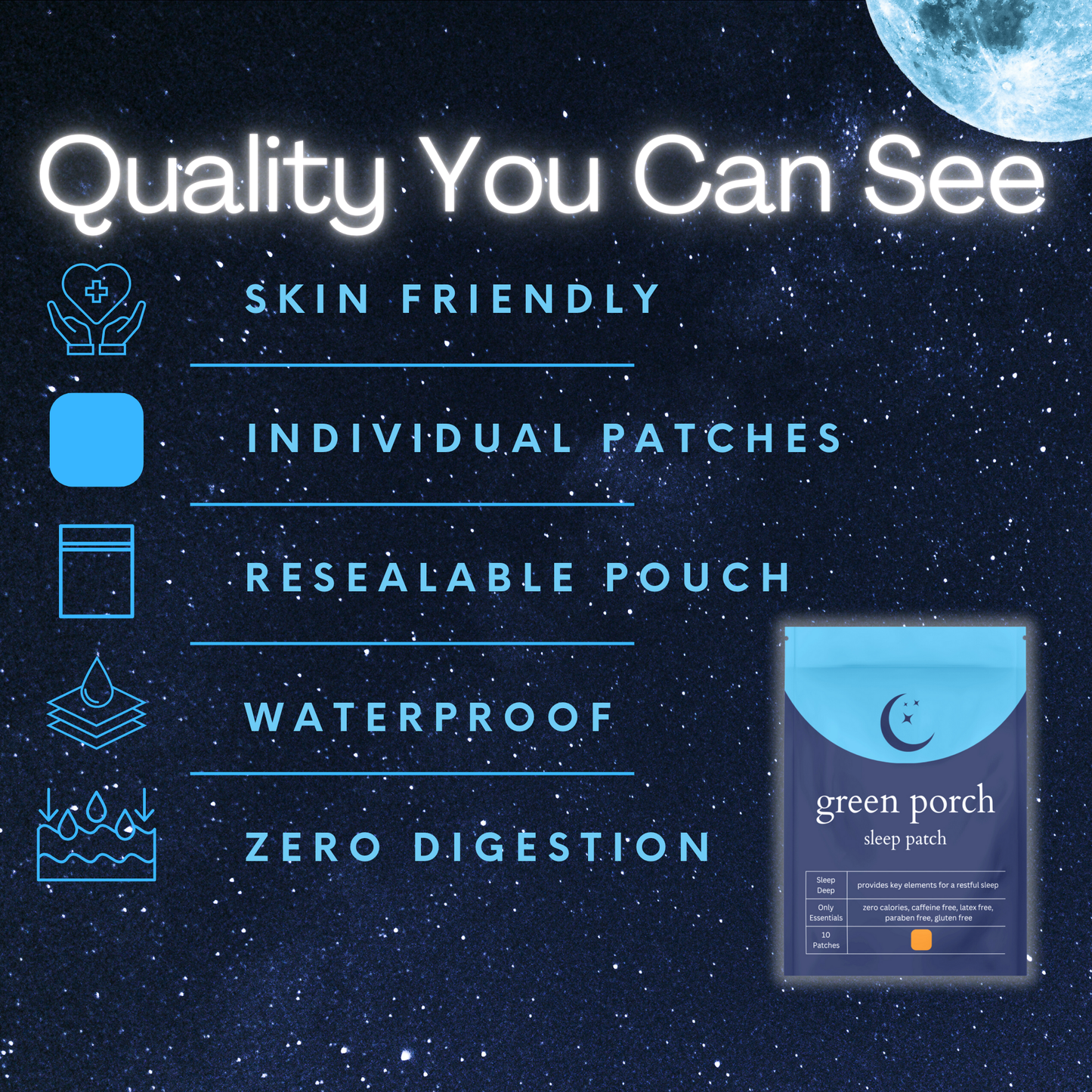 Green Porch Deep Slumber Sleep Patches - Melatonin, Magnesium, & L-Theanine for a Better Night's Sleep - All Natural Ingredients - Individual Patches - Gentle on Skin - Experience The Difference! (Seriously)